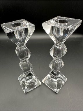 Lenox Ovations Crystal Candlestick Holders – Set of 2, Made in Germany, 7.5" NWT